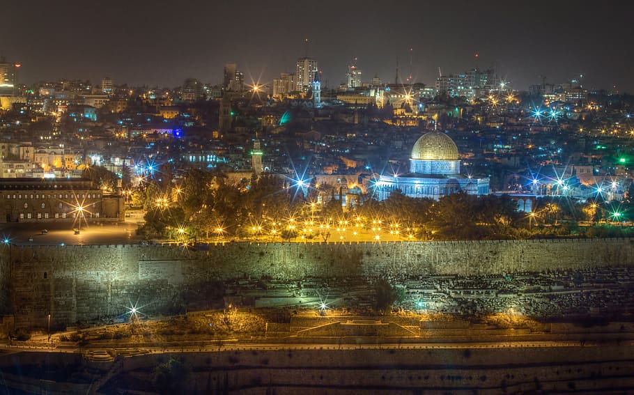 Dome of the Rock city landscape wallpaper, israel, jerusalem, HD wallpaper