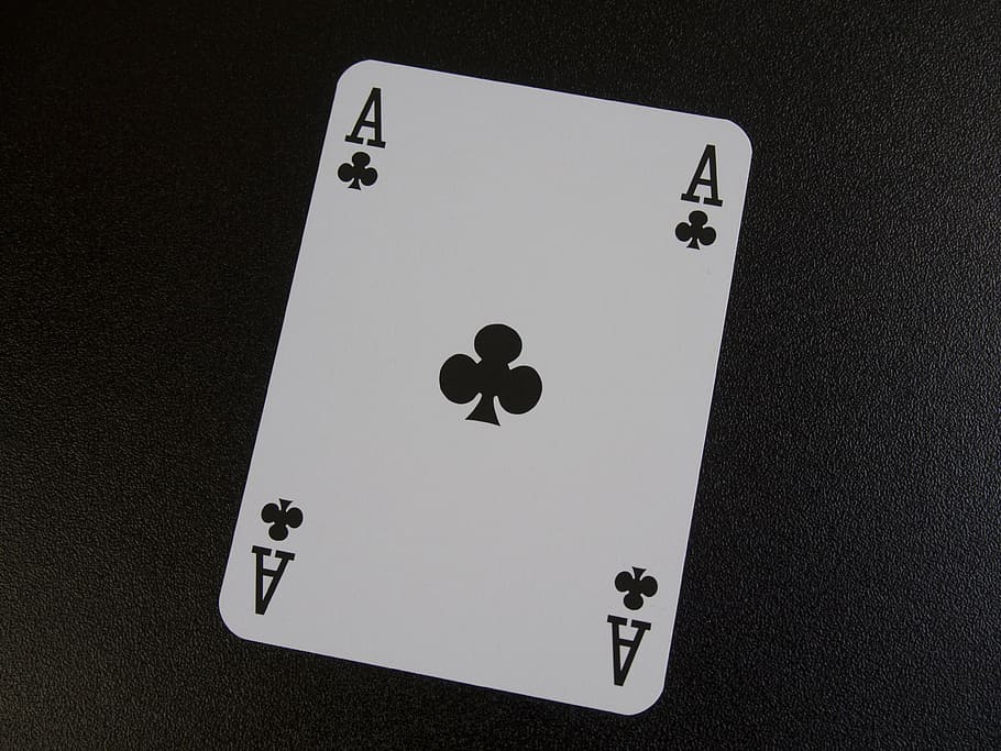 A of Clubs deck card, as, cross, card game, poker, gambling, trumpf, HD wallpaper