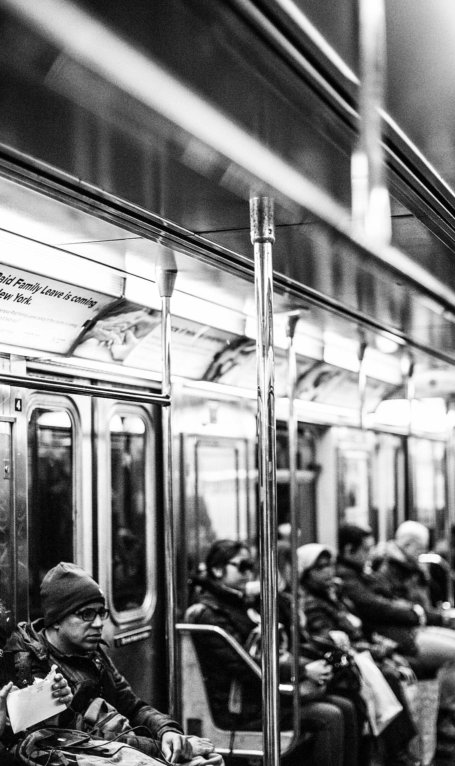 grayscale photo of people inside train, grayscale photography of people inside train, HD wallpaper