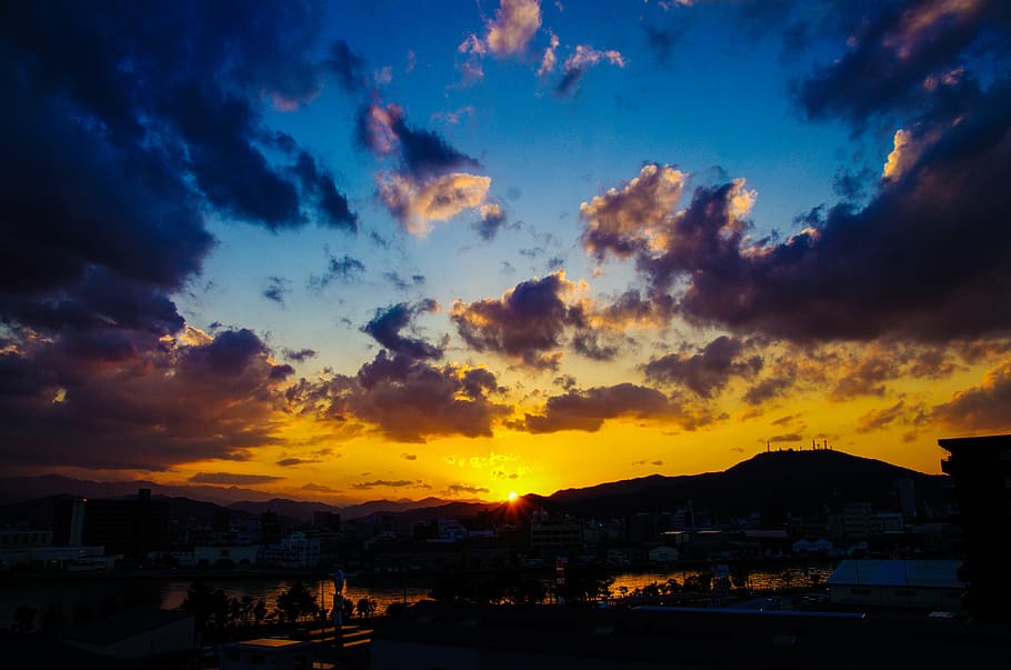 sunset, landscape, sky, dusk, cityscape, night, cloud - sky HD wallpaper