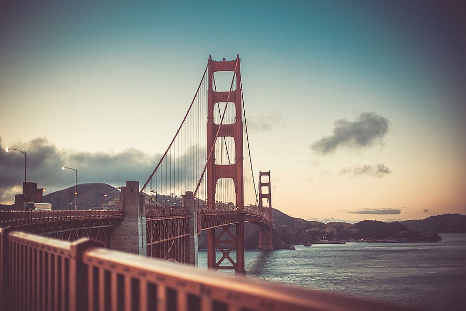 Hd Wallpaper Golden Gate Bridge In San Francisco At Sunset Vintage Colors Wallpaper Flare