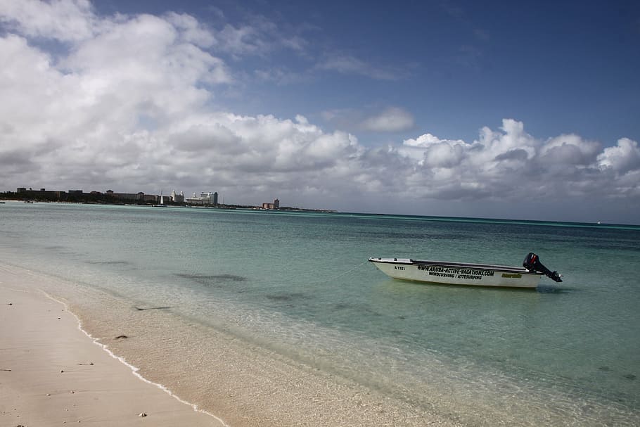 beach, aruba, sand beach, sea, holiday, south sea, caribbean, HD wallpaper