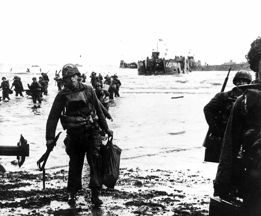 American Assault on Utah Beach during D-Day, World War II, amphibious assault, HD wallpaper