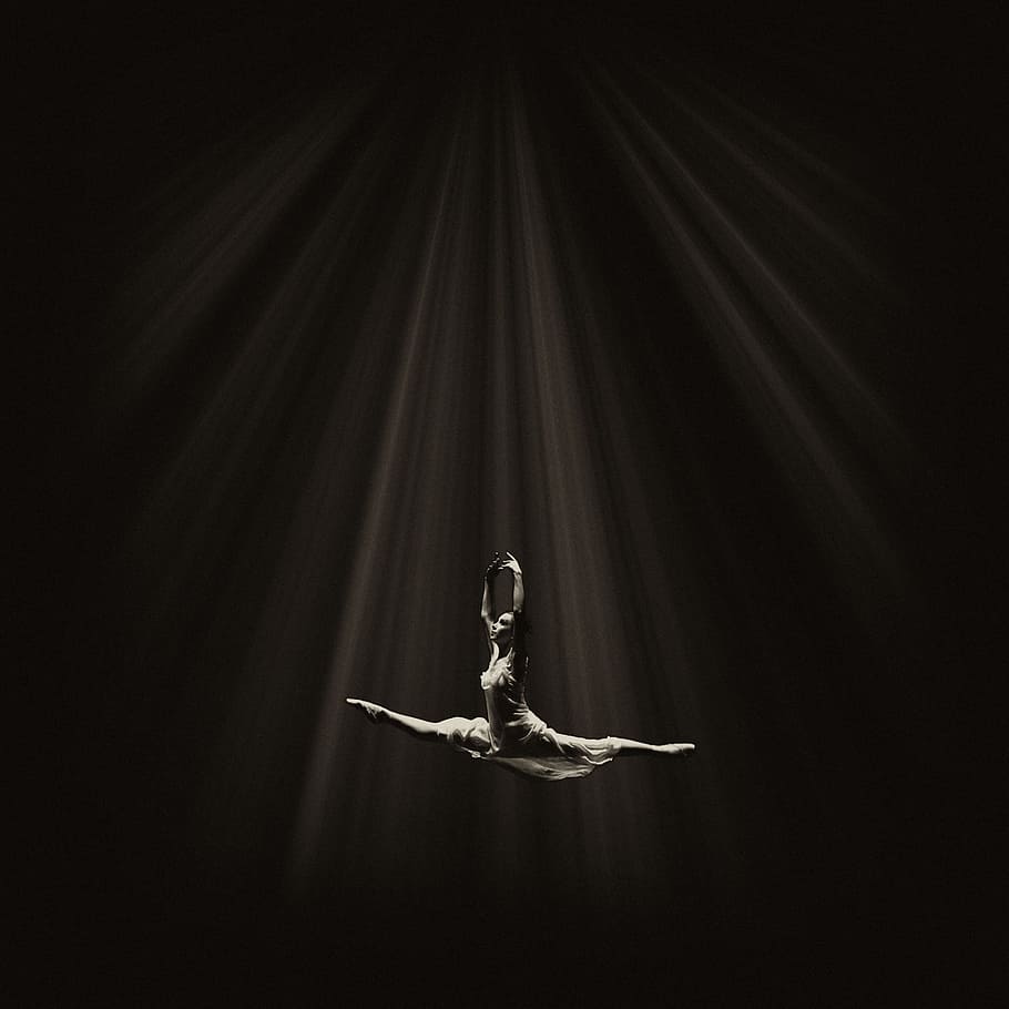 HD wallpaper: ballet dancer in black background, flight, model, art,  indoors | Wallpaper Flare