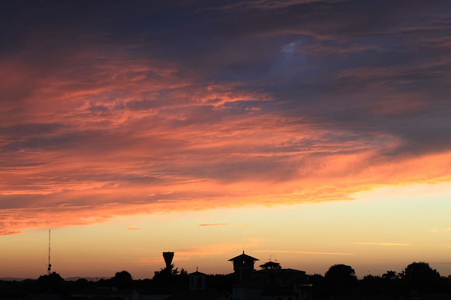 Sunset, Landscape, Romance, the sun, sky, zachmórzony, clouds HD wallpaper