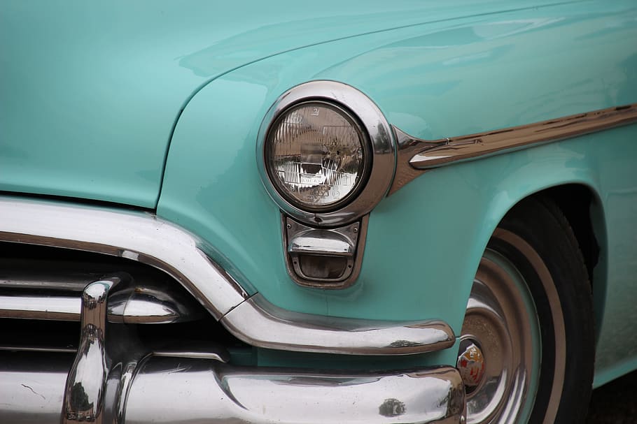 oldtimer, oldsmobile, spotlight, fifties, body, america, chrome HD wallpaper