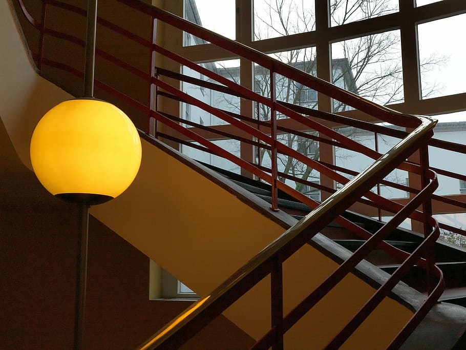 staircase, berlin, rbb, light, architecture, modern, indoors HD wallpaper