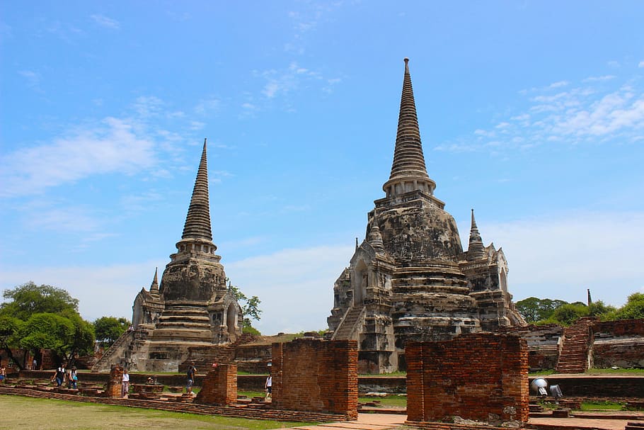 thailand, ayutthaya, city, landscape, built structure, architecture, HD wallpaper