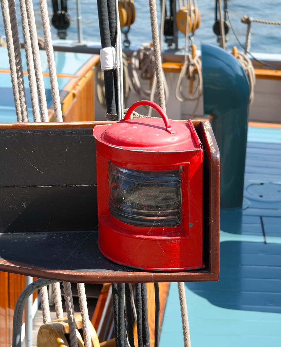 lamp, red, ship, light, old, lantern, sailing ship, nyhavn HD wallpaper