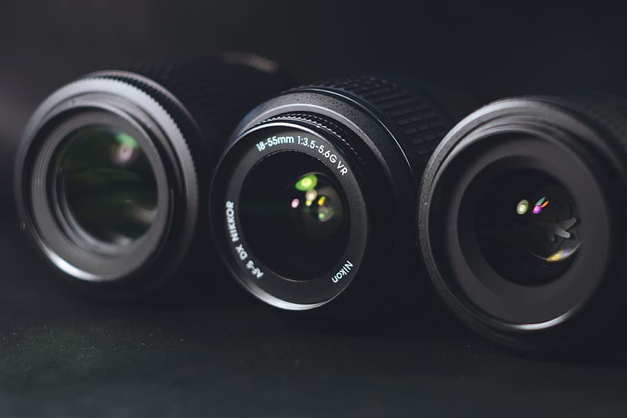 Closeup shot of camera lenses, technology, lens - Optical Instrument
