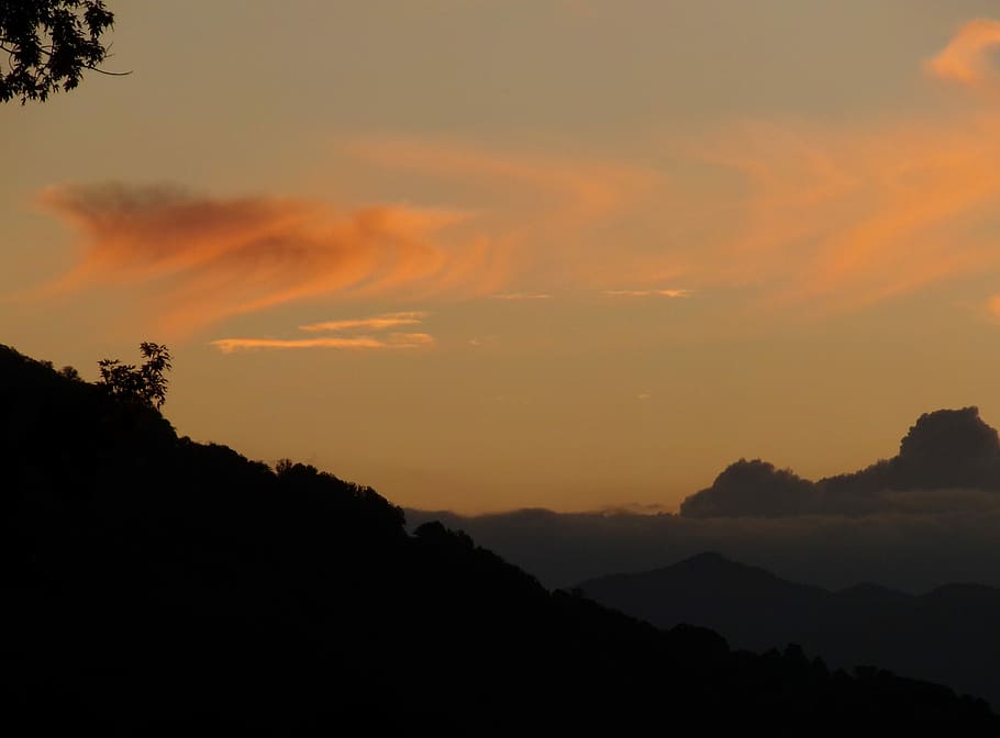 Evening, Sunset, Nature, Landscape, sky, sunset background HD wallpaper