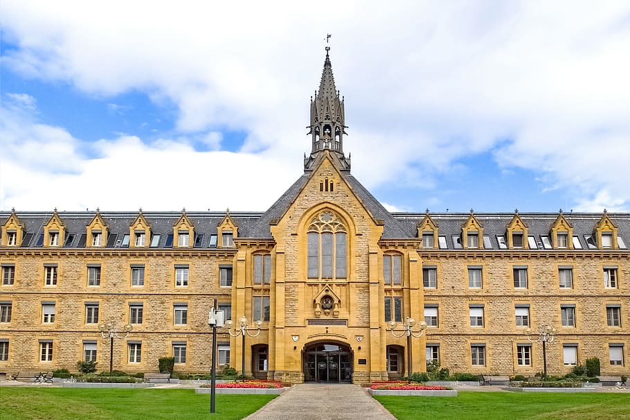 building, ancient, architecture, exterior, grass, nursing home HD wallpaper