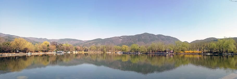 lake, reflection, views, nature, shock, spring, park, beautiful HD wallpaper