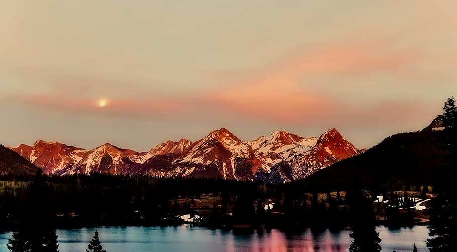 snow-covered mountain near body of water wallpaper, mountains HD wallpaper