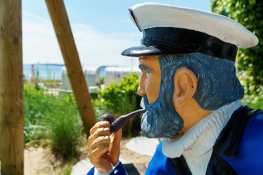 Captain, Eckernförde, Pipe, Figure, Face, carved, man, bart HD wallpaper