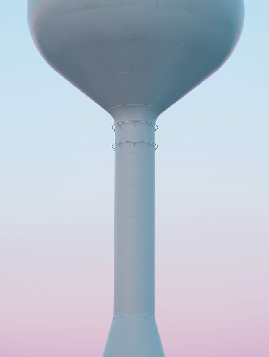 gray concrete silo under cloudy sky, white concrete tower at daytime HD wallpaper