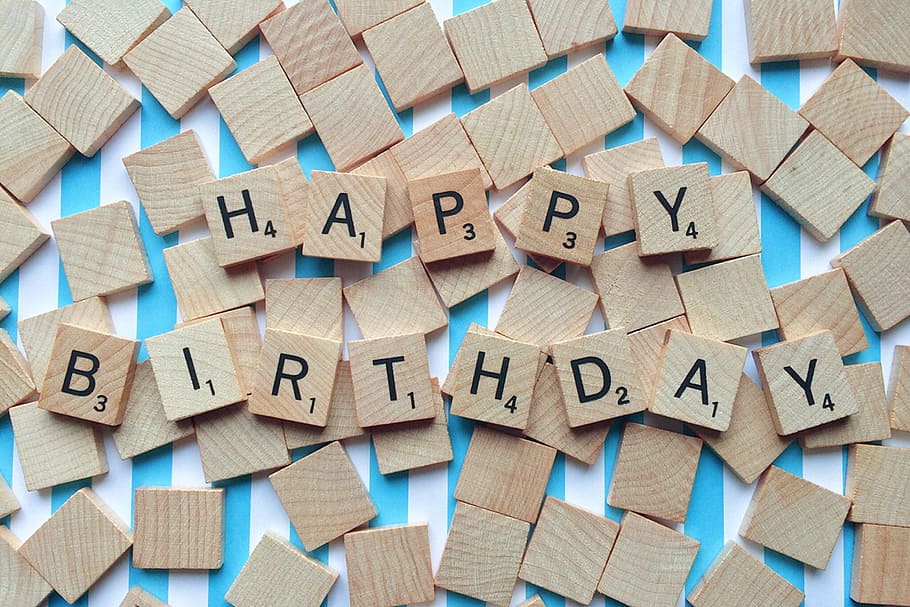 Happy Birthday scrabble cubes, Celebrate, celebration, text, communication