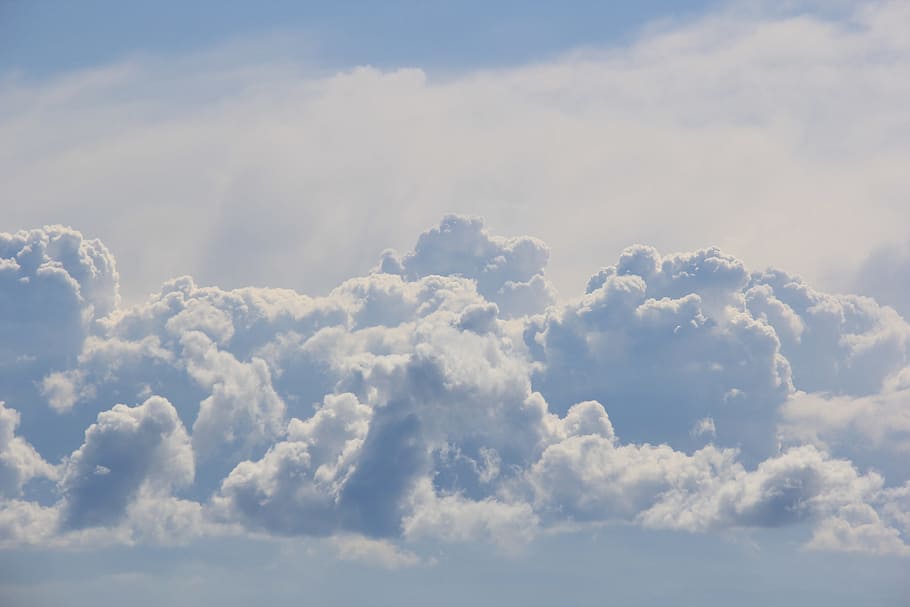 white cumulus clouds during daytime, Sky, Blue Sky, blue sky clouds HD wallpaper