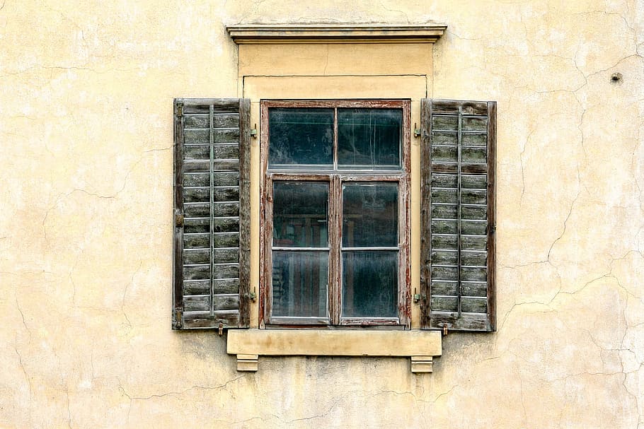 opened windowpane, shutter, home, building, facade, wall, architecture HD wallpaper