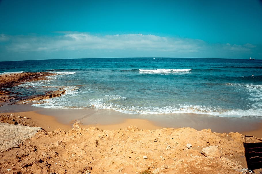 Sea, Sun, Beach, Pebbles, Wave, summer, horizon, water, sand HD wallpaper