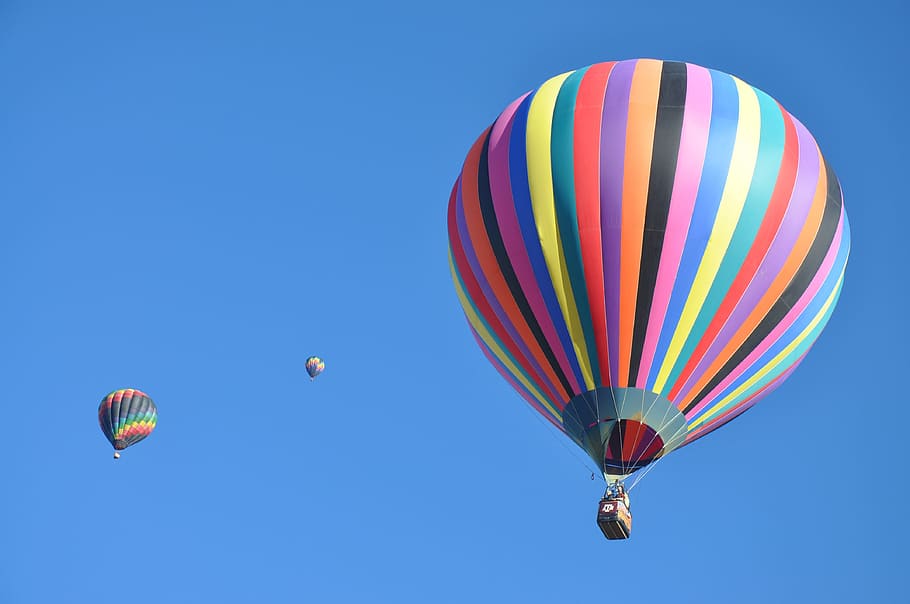 sky, balloon, air, fly, hot air balloon, fun, high, fire, blue HD wallpaper