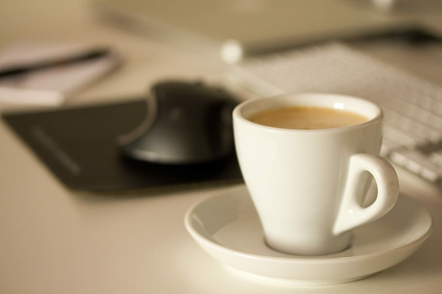Desktop, Keyboard, Coffee Mug, cup, coffee - drink, coffee cup HD wallpaper