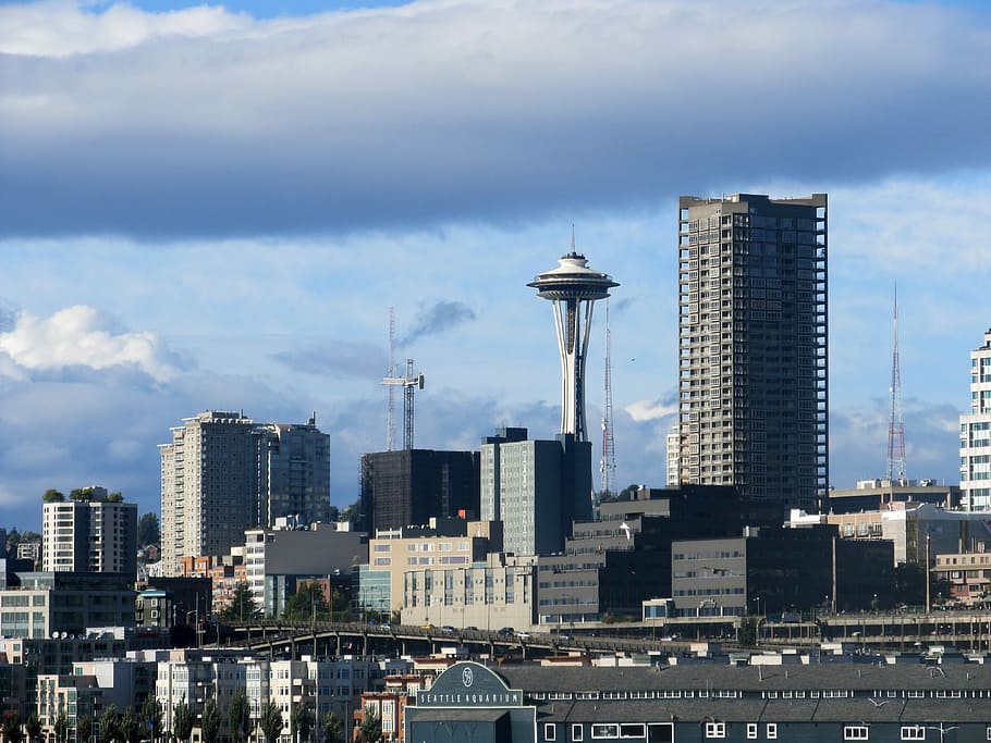 Space Needle, Washington, Space, Needle, Seattle, Skyline, Port HD wallpaper