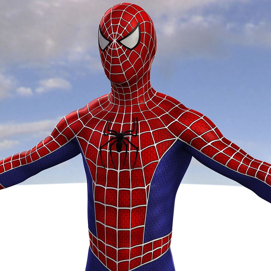 man, comic, spider, one person, sky, cloud - sky, leisure activity HD wallpaper