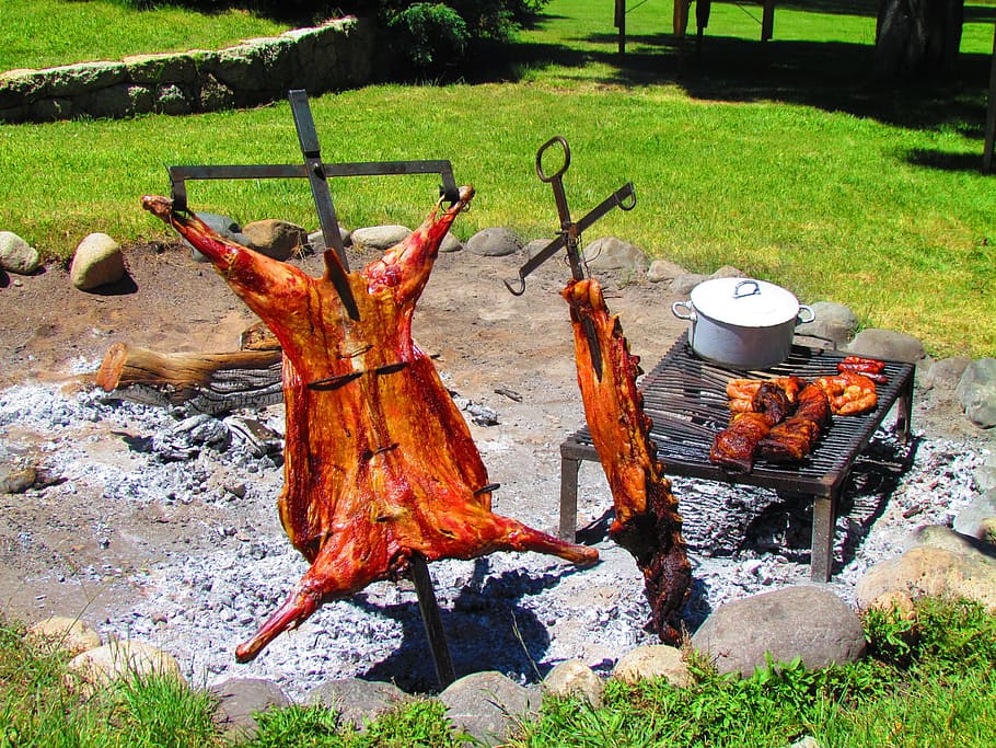 grilled meat, Barbecue, Bbq, Argentina, Cooking, fire, food, beef, HD wallpaper