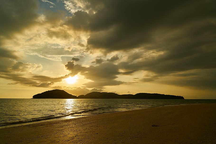 sunset over the horizon, ada, sky, ocean, nature, holiday, holidays HD wallpaper