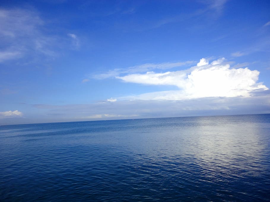 blue, clouds, deep ocean, deep sea, philippines, seascape, water, HD wallpaper