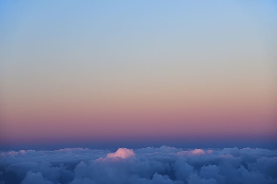 sea of clouds, clouds above sky during daytime, sunset, above the clouds HD wallpaper