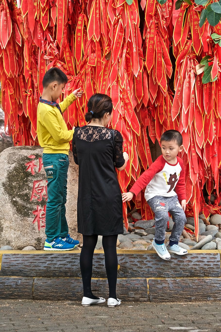 sanya, prayer, tree, red, buddhist, worship, belief, buddhism HD wallpaper