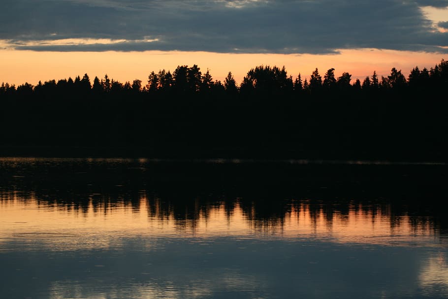sunset, calm, nature, evening, reflection, sky, beauty in nature HD wallpaper