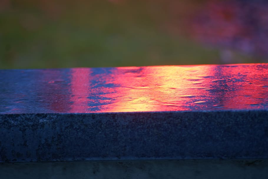Metal, Reflection, Iron, Light, Red, water, sunset, no people HD wallpaper