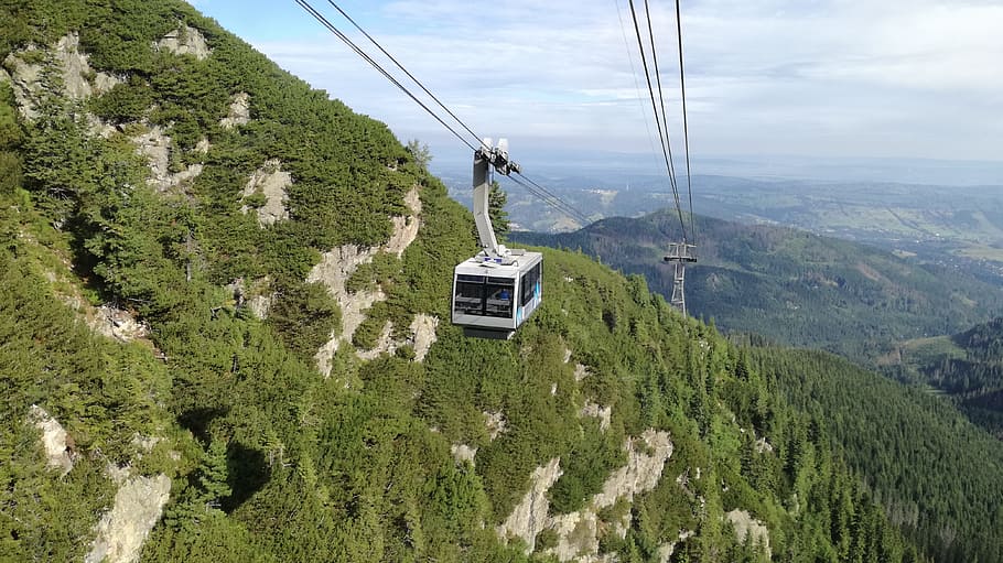 rollercoaster, kasprowy wierch, buried, cable, cable car, plant HD wallpaper