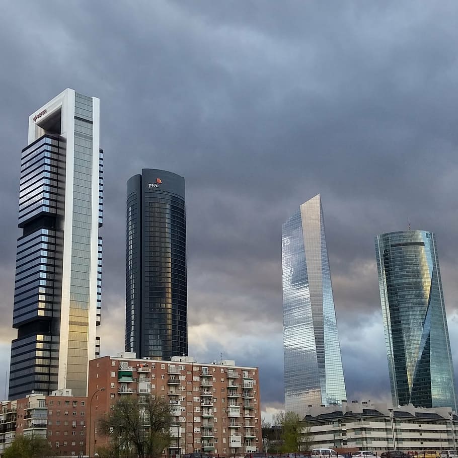 madrid, cloudy, tower, skyscraper, spain, europe, travel, architecture HD wallpaper