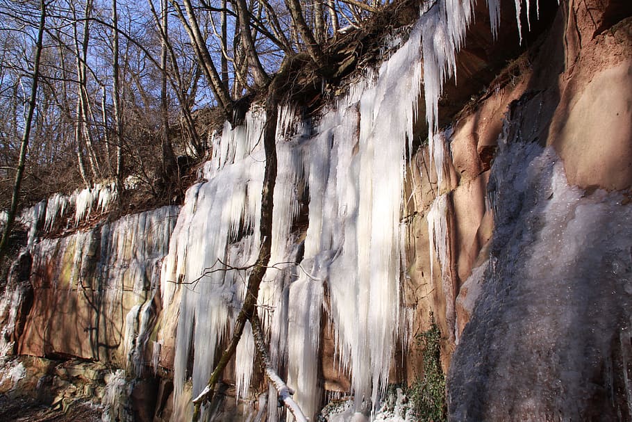 Cascade, Ice, Cascada, Winter, ice formations, landscapes, nature HD wallpaper