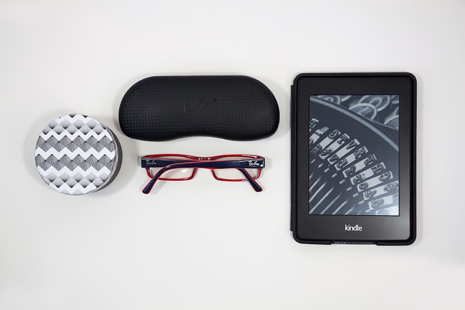 box, case, glasses, e-book, flat design, read, reading glasses HD wallpaper