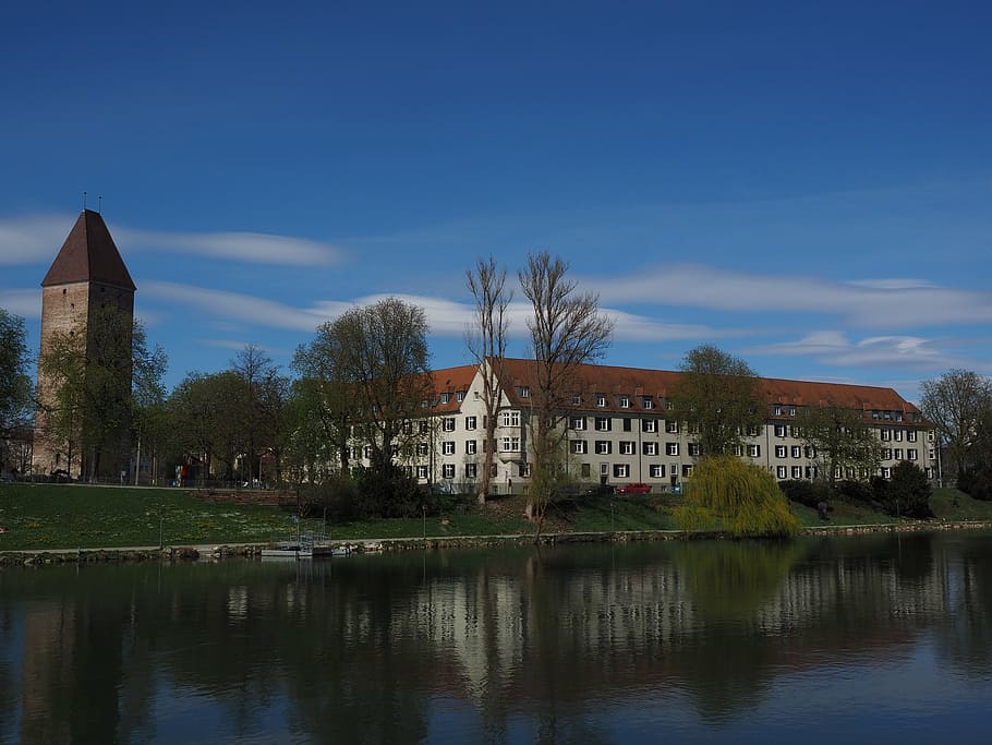 goose tower, ulm, danube, river, building, architecture, building exterior HD wallpaper
