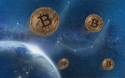 Bitcoin illustration, kryptowaluty, cryptocurrency, graph, stock exchange HD wallpaper