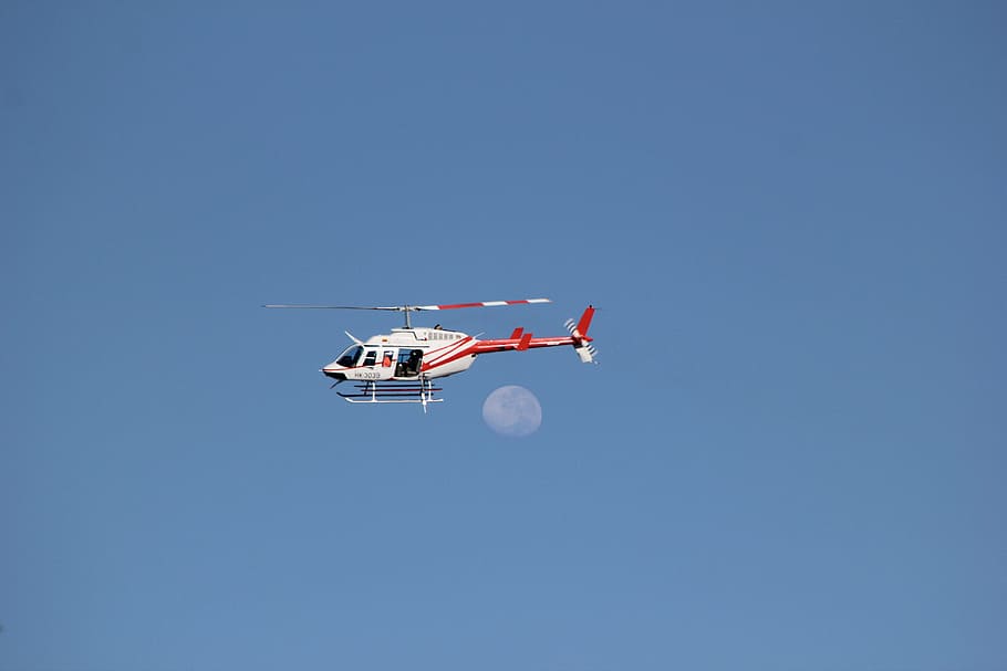 moon, sky, helicopter, crescent, sky moon, blue, beauty, daytime moon HD wallpaper