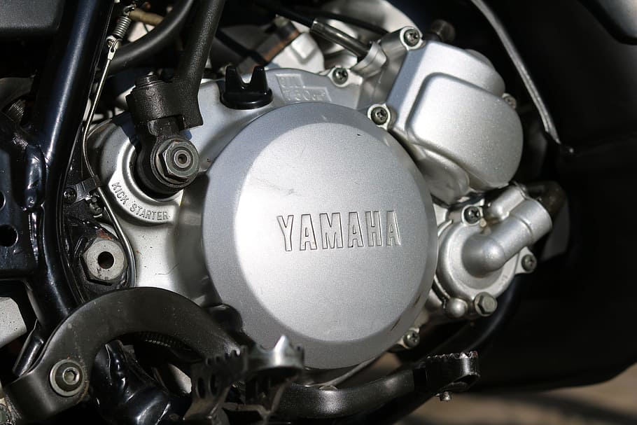 gray and black Yamaha motorcycle engine, mechanics, drive, technology, HD wallpaper