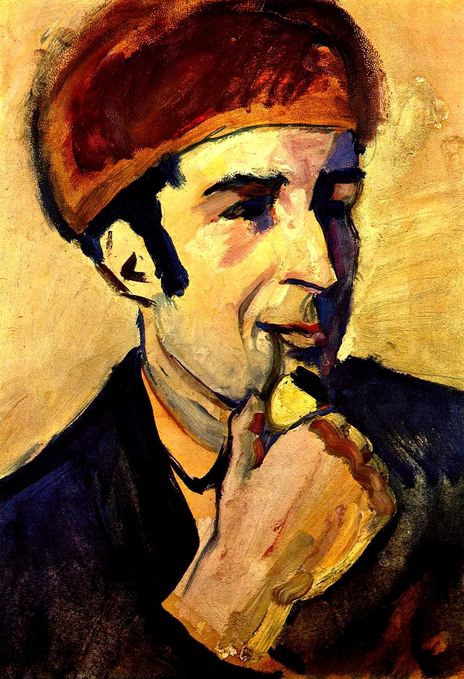portrait, painting, painter, expressionist, august robert ludwig macke HD wallpaper