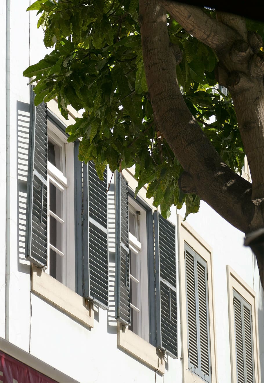 window, sun, shutters, white, south, warm, shadow, light, built structure HD wallpaper