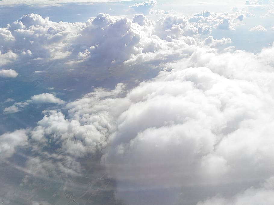 clouds, aircraft, flight, above the clouds, from the plane HD wallpaper