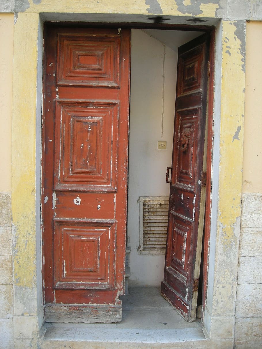 door, open, old, entrance, architecture, built structure, building exterior HD wallpaper