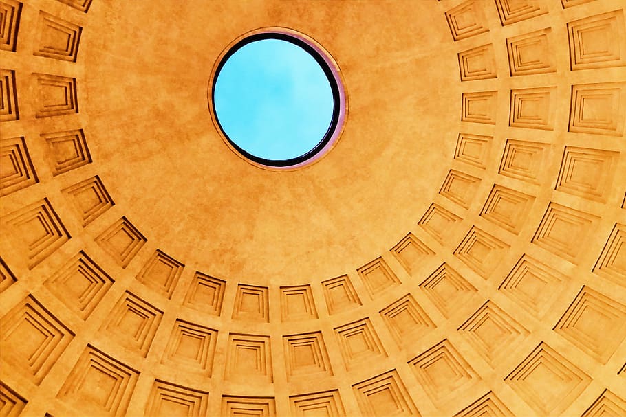 brown concrete ceiling, dome, cathedral, architecture, building HD wallpaper