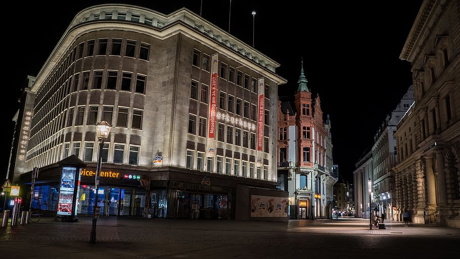 leipzig, city, night, building exterior, architecture, built structure HD wallpaper