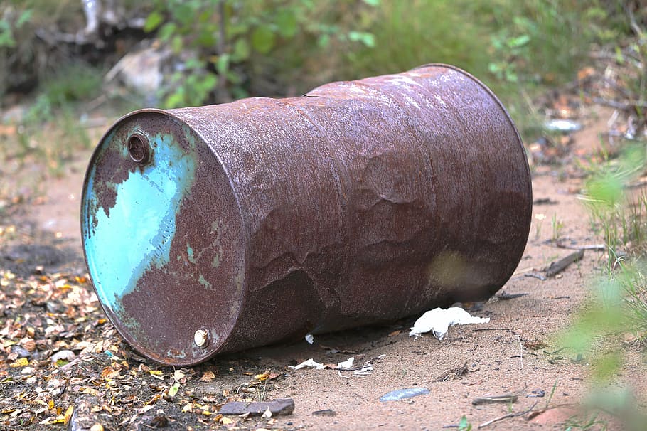 barrel, rust, abandoned, nature, day, no people, land, outdoors HD wallpaper